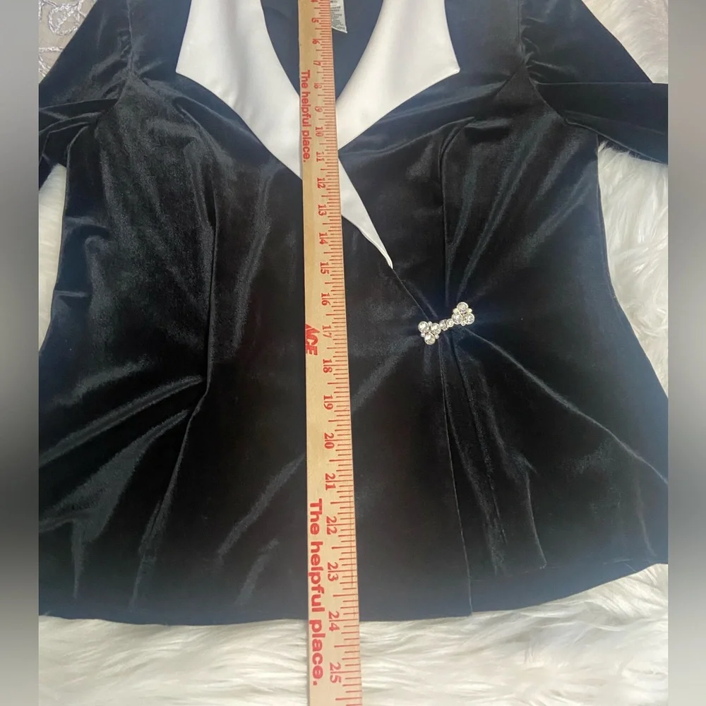 Alex Evenings Sz M Elegant Black Velvet Women's Jacket - Picture 7 of 10